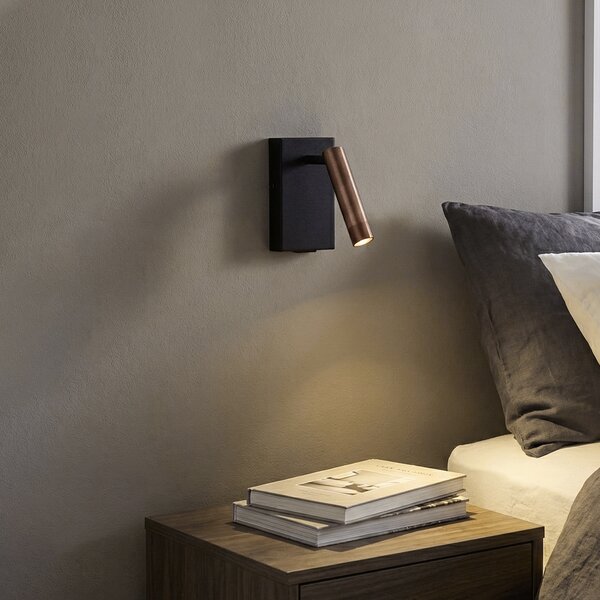 Modern fekete fali lámpa sötét bronz állítható USB-C-vel - Croft
