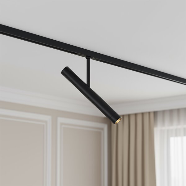 Modern fekete spotlámpa 1 fázisú sínrendszerhez - Slimline Avery