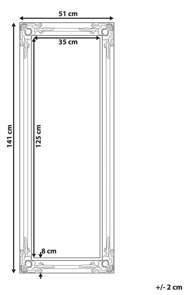 Falitükör VARS 51 cm 141 cm Fehér