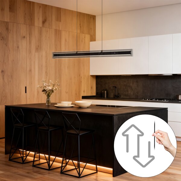 Modern függőlámpa fekete füstüveggel, LED-del és Easylift rendszerrel - Catch