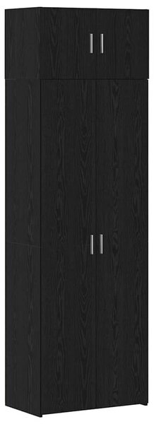 VidaXL tárolószekrény Fekete tölgy 70x42.5x225 cm Mérnöki Fa