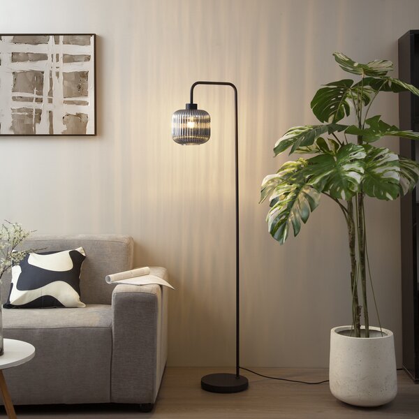 Design állólámpa fekete füstüveggel - Ana