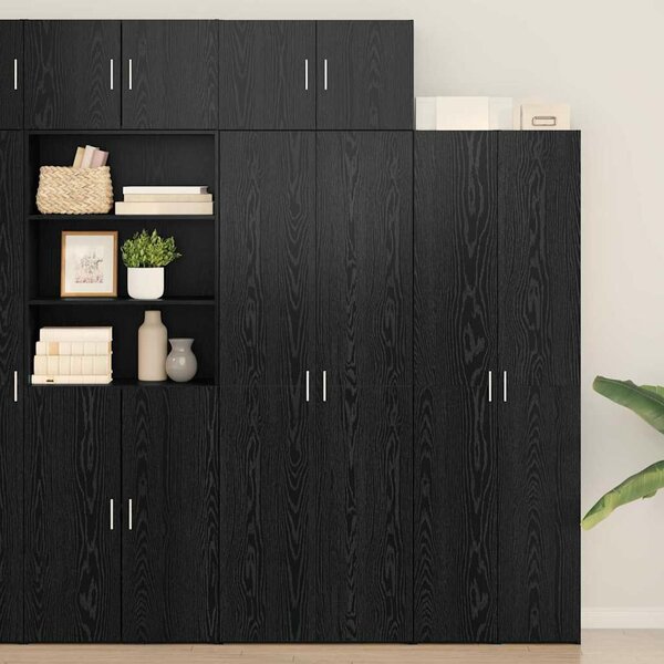 VidaXL tárolószekrény Fekete tölgy 70x42.5x225 cm Mérnöki Fa