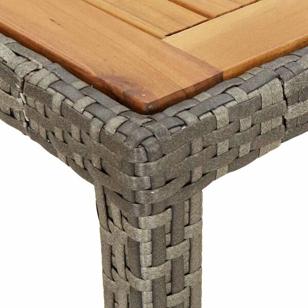 VidaXL Kerti Asztal Szürke 150 x 90 x 75 cm polirattan
