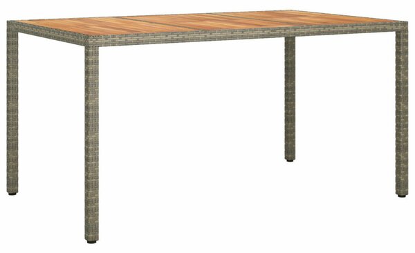 VidaXL Kerti Asztal Szürke 150 x 90 x 75 cm polirattan