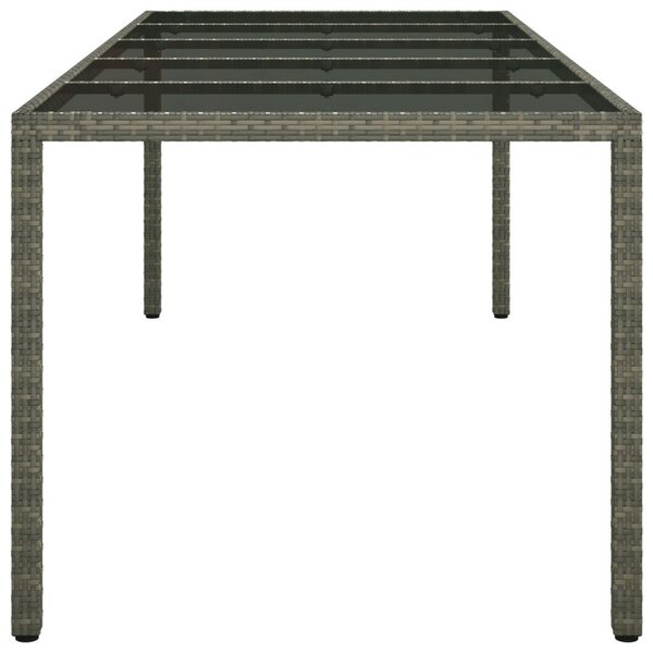 VidaXL Kerti Étkezőasztal Szürke 250 x 100 x 75 cm Poli rattan