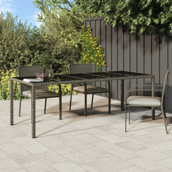 VidaXL Kerti Étkezőasztal Szürke 250 x 100 x 75 cm Poli rattan