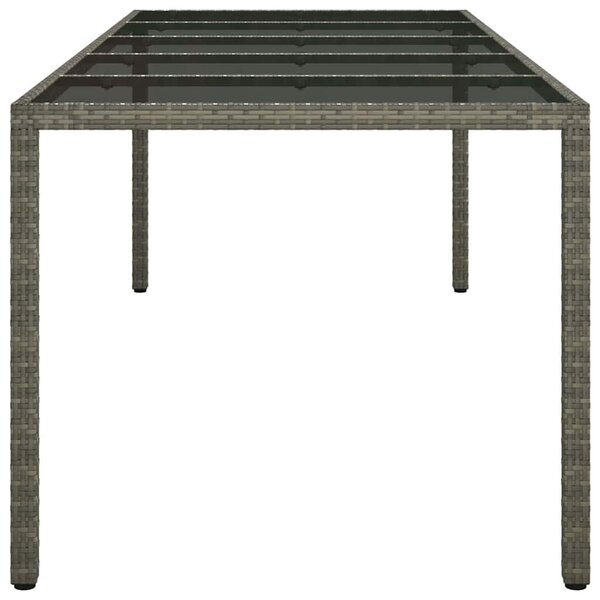 VidaXL Kerti Étkezőasztal Szürke 250 x 100 x 75 cm Poli rattan