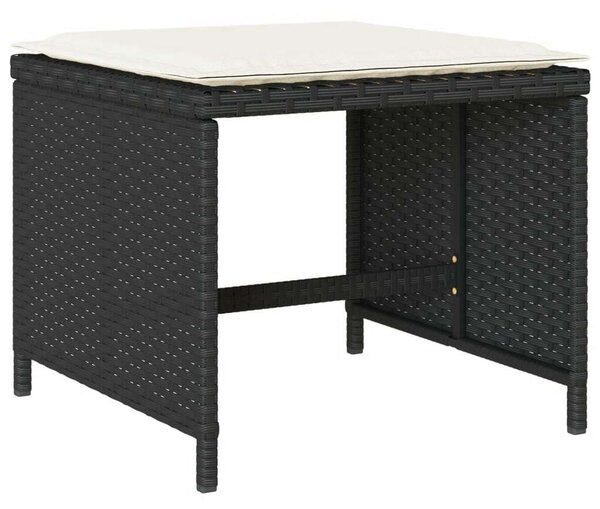 VidaXL Polyrattan Kerti Étkezőgarnitúra - 17 részes - Fekete