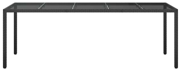 VidaXL Kerti Étkezőasztal Tiszta fekete. 250 x 100 x 75 cm Poli rattan