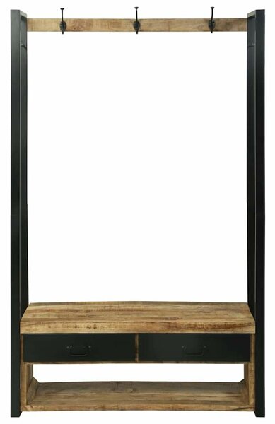 VidaXL Ruhatartó fiókkal Barna 110 x 40 x 185 cm Tömör mangófa