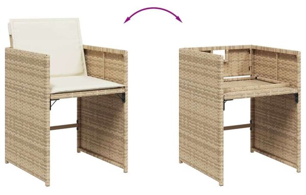 VidaXL Polyrattan Kerti Étkezőgarnitúra - 7 részes - Bézs