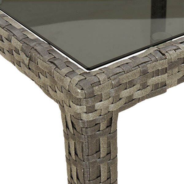 VidaXL Kerti Étkezőasztal Szürke 250 x 100 x 75 cm Poli rattan