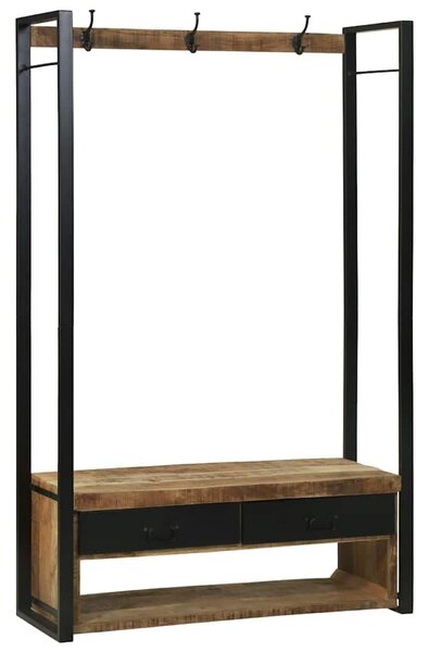 VidaXL Ruhatartó fiókkal Barna 110 x 40 x 185 cm Tömör mangófa