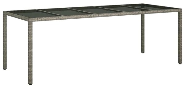 VidaXL Kerti Étkezőasztal Szürke 250 x 100 x 75 cm Poli rattan