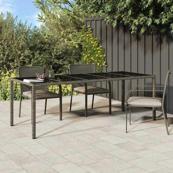 VidaXL Kerti Étkezőasztal Szürke 250 x 100 x 75 cm Poli rattan
