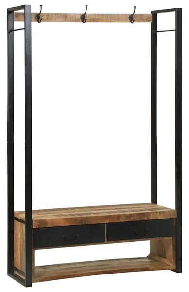 VidaXL Ruhatartó fiókkal Barna 110 x 40 x 185 cm Tömör mangófa