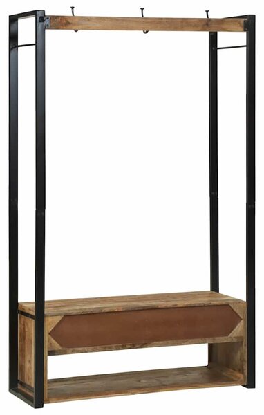 VidaXL Ruhatartó fiókkal Barna 110 x 40 x 185 cm Tömör mangófa