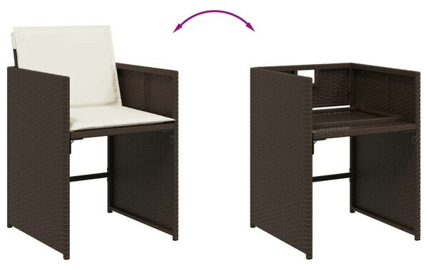 VidaXL 15 részes barna polyrattan kerti ülőgarnitúra párnákkal