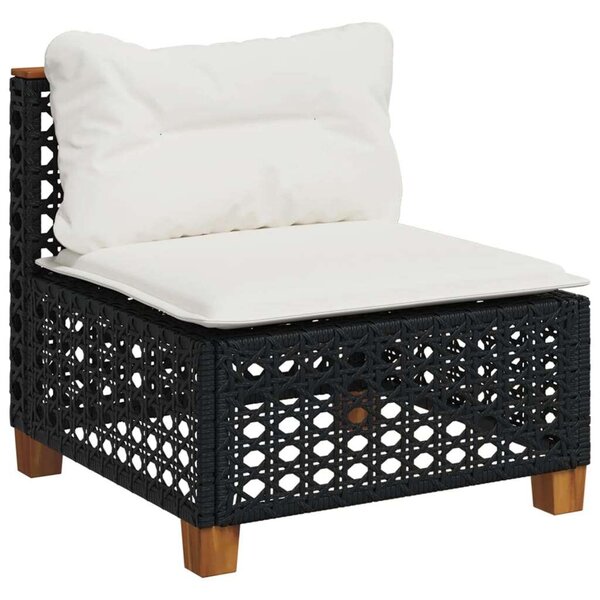 VidaXL Polyrattan Kerti Ülőgarnitúra - 6 részes - Fekete
