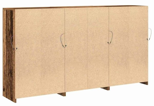 VidaXL LED világítással rendelkező oldalszekrény Régi fa 181.5x37x100 cm Mérnöki fa