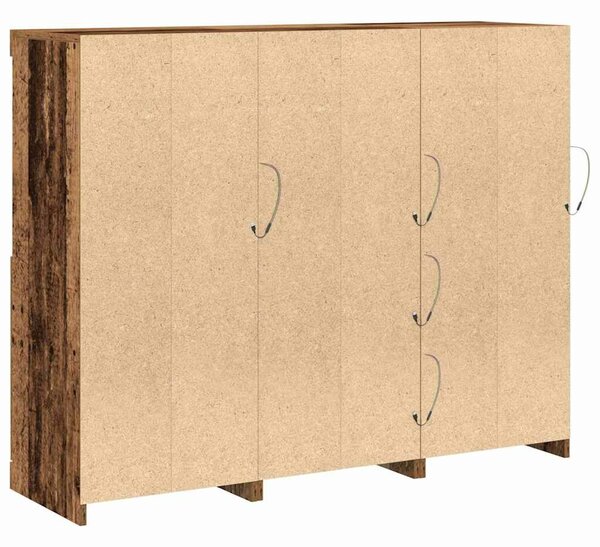 VidaXL Széf LED -es lámpákkal Régi fa 123 x 37 x 100 cm Faanyag