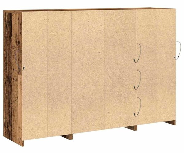 VidaXL LED tálaló Öreg fa 142,5 x 37 x 100 cm Szerelt Fa