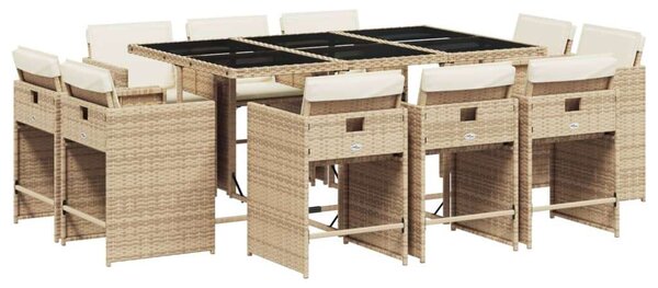 VidaXL Polyrattan Kerti Étkezőgarnitúra - 11 részes - Bézs