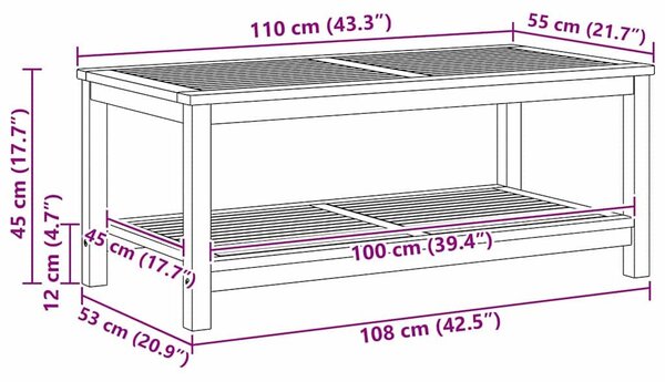 VidaXL Dohányzóasztal Barna 70 x 40 x 45 cm tömör akácfa