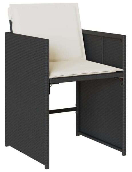 VidaXL Polyrattan Kerti Étkezőgarnitúra - 17 részes - Fekete