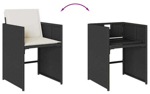 VidaXL - 17 Részes Kerti Étkezőgarnitúra - Fekete Polyrattan