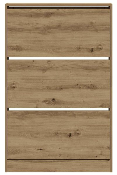 VidaXL Cipőszekrény ajtóval kézműves tölgy 80 x 21 x 125.5 cm Faanyag