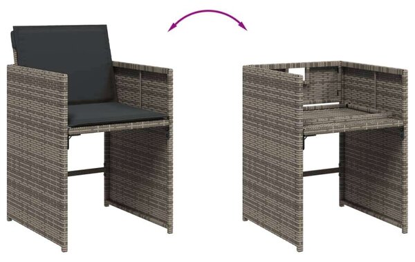 Vidaxl Polyrattan Kerti Étkezőgarnitúra - 9 részes - Szürke