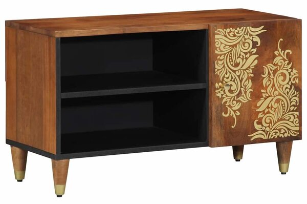 VidaXL TV szekrény polcokkal Barna 80 x 31.5 x 46 cm Tömör mangófa