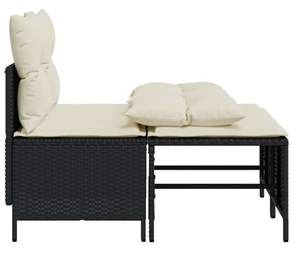 VidaXL Polyrattan Kerti Ülőgarnitúra - 4 részes - Fekete