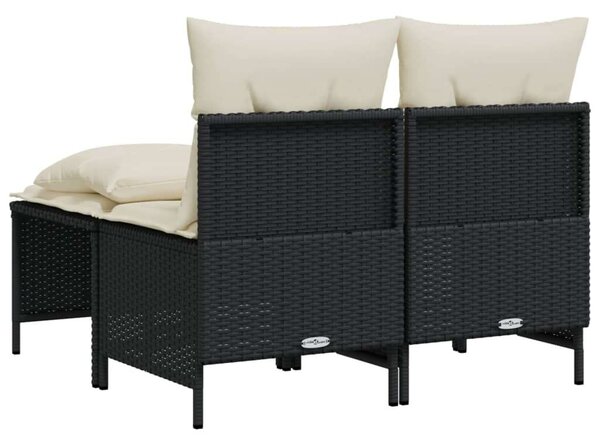 VidaXL Polyrattan Kerti Ülőgarnitúra - 4 részes - Fekete