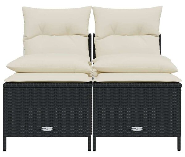 VidaXL Polyrattan Kerti Ülőgarnitúra - 4 részes - Fekete