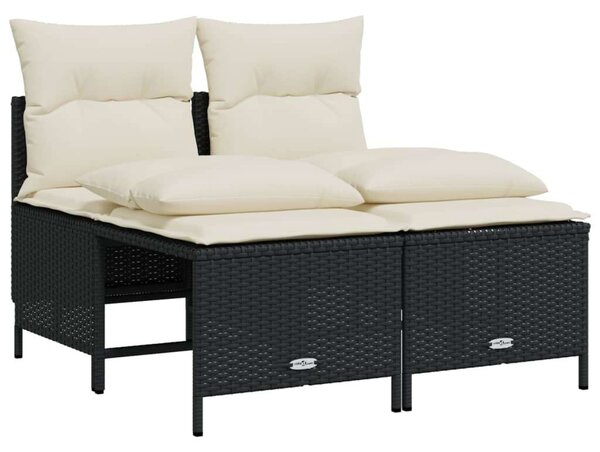 VidaXL Polyrattan Kerti Ülőgarnitúra - 4 részes - Fekete