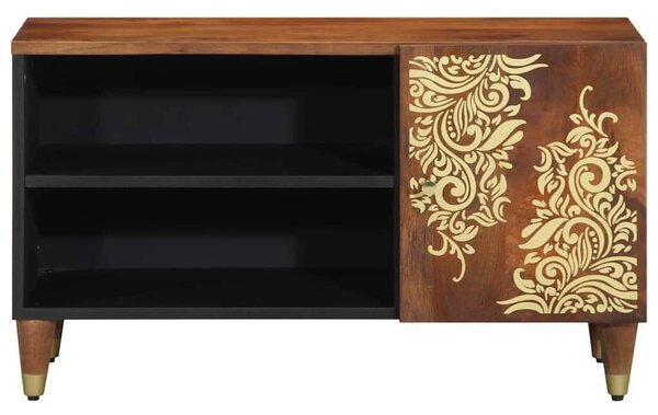 VidaXL TV szekrény polcokkal Barna 80 x 31.5 x 46 cm Tömör mangófa