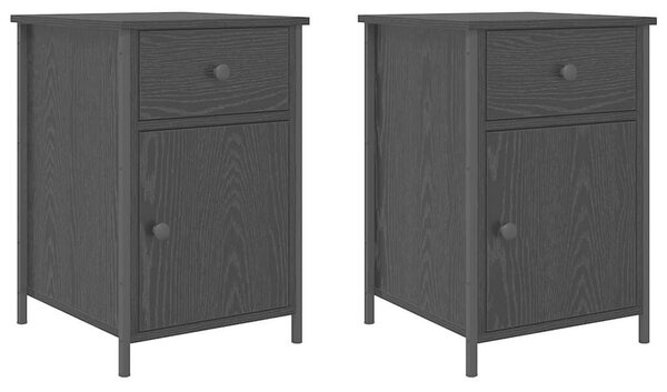 VidaXL Éjjeliszekrény 2 pcs Musta tammi 40 x 42 x 60 cm Faanyag