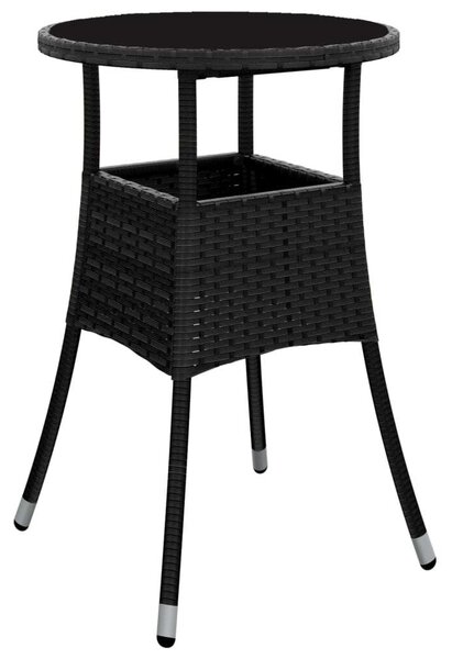 VidaXL - 5 Részes Kerti Étkezőgarnitúra - Polyrattan - Fekete