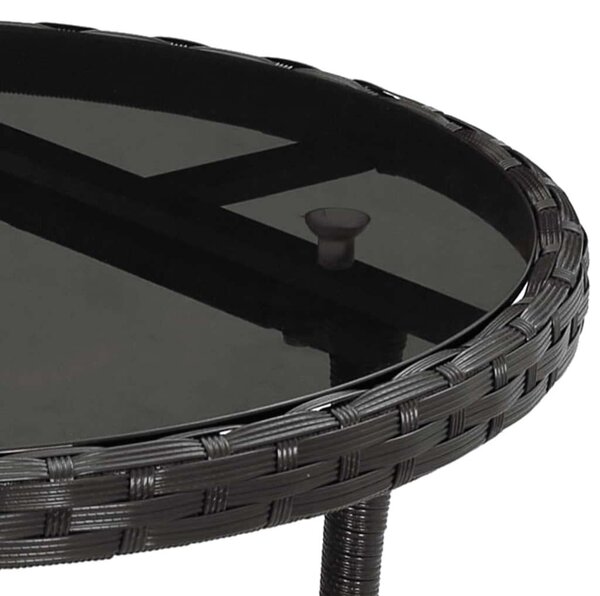 VidaXL - 5 Részes Kerti Étkezőgarnitúra - Polyrattan - Fekete
