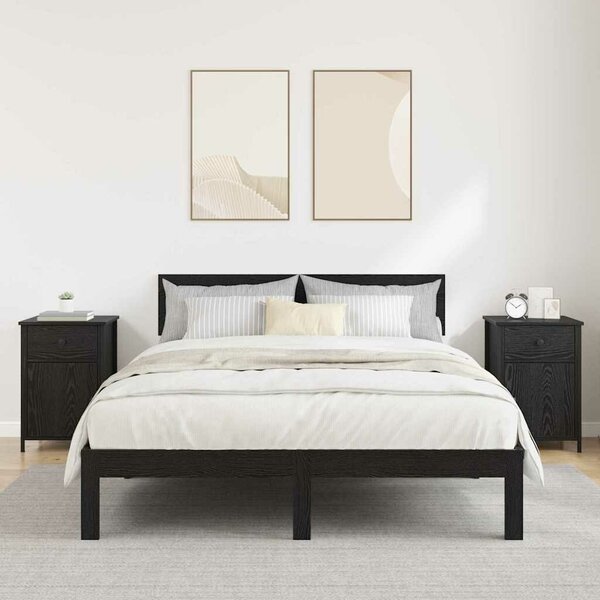 VidaXL Éjjeliszekrény 2 pcs Musta tammi 40 x 42 x 60 cm Faanyag
