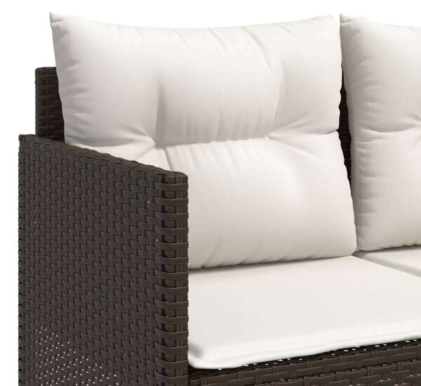 VidaXL 5 részes barna polyrattan kerti ülőgarnitúra párnával