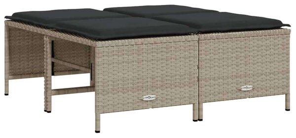 VidaXL 5 részes világosszürke polyrattan kerti ülőgarnitúra párnákkal