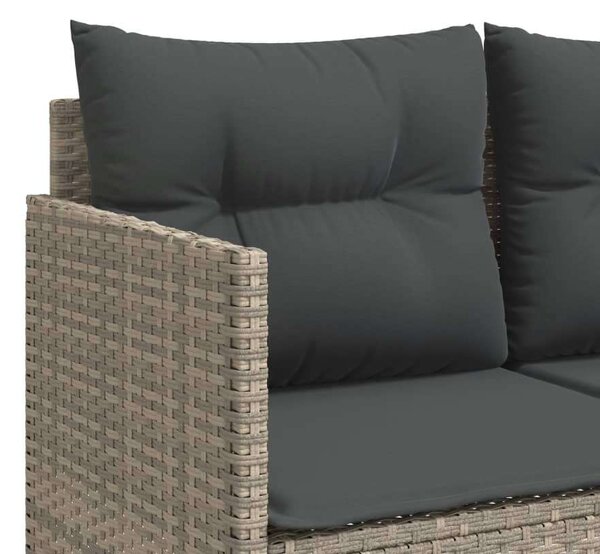 VidaXL 5 részes világosszürke polyrattan kerti ülőgarnitúra párnákkal