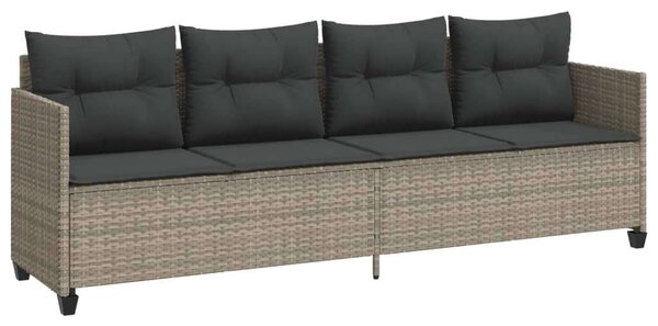 VidaXL 5 részes világosszürke polyrattan kerti ülőgarnitúra párnákkal
