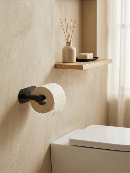 Sinsay - Öntapadós falra szerelhető WC-papír tartó - fekete