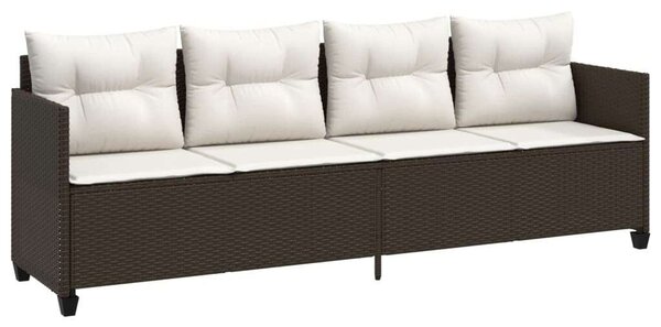 VidaXL 5 részes barna polyrattan kerti ülőgarnitúra párnával