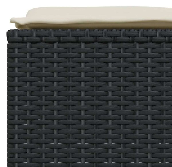 VidaXL 5 részes fekete polyrattan kerti kanapészett párnákkal